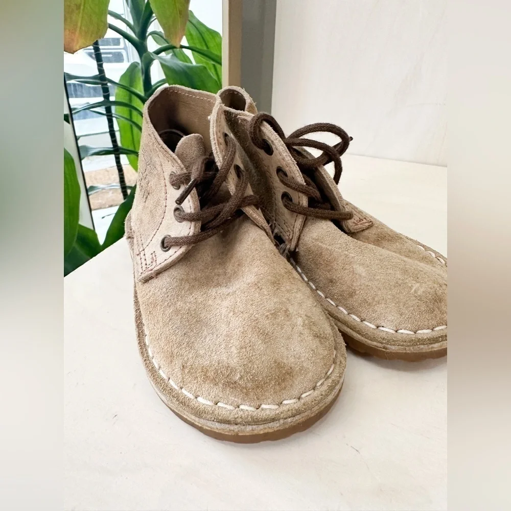 Bata Kenya Safari Boots Kids Unisex Beige Suede Chukka Boots size 6 - Handmade - Picture 4 of 6